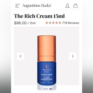 Brand new Augustinus Bader The Rich Cream 0.5floz